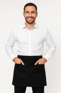 mandil corto negro poliester