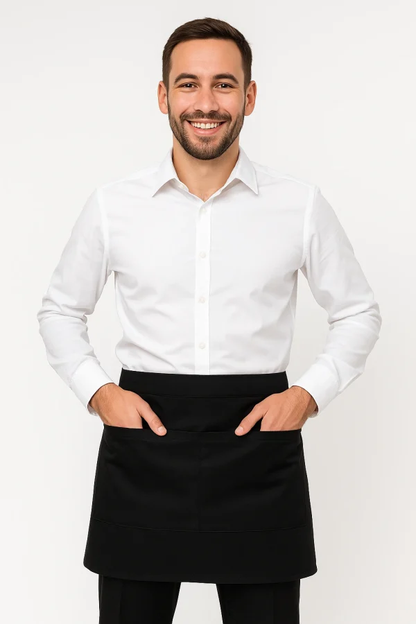 mandil corto negro poliester