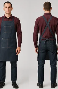 pechera de mezclilla con tirantes cruzados hombre