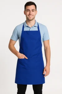 Delantal clásico de cocina azul rey para hombre