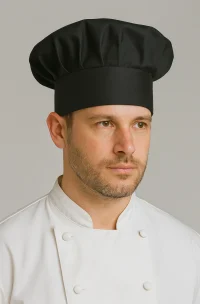 hombre con gorro chef de cocina color negro