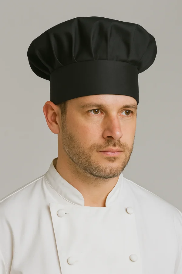 hombre con gorro chef de cocina color negro