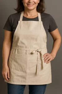 Delantal de tela lona color crudo natural