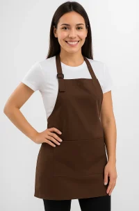 delantal de cocina cafe fabricado en tela poliester liviana parea gastronomia,emprendsimientos y regalos para empresas