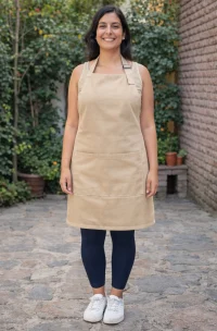 delantal beige