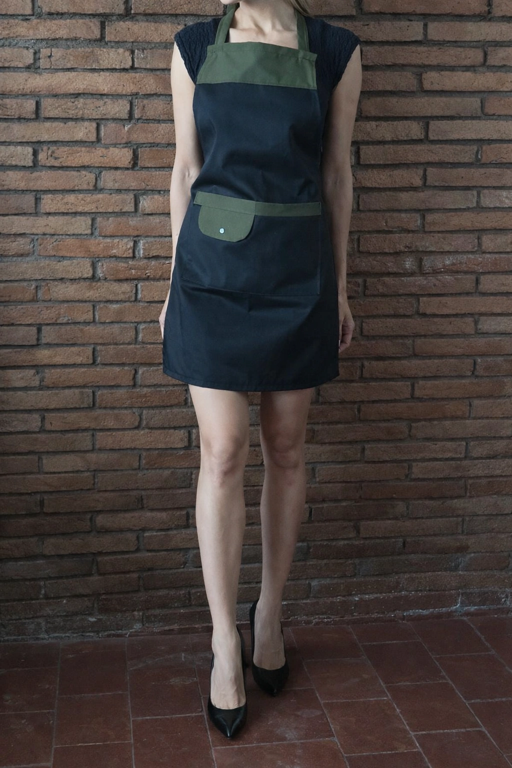 delantal-cocina-negro-verde delantal de cocina negro con verde moderno con estilo