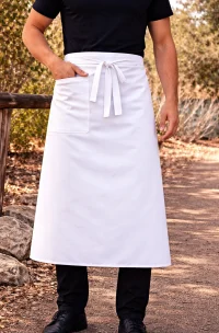 mandil largo de cocina blanco