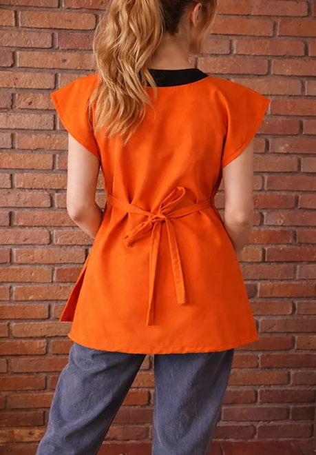 delantal-con-amarras-naranjo delantal con amarras para docentes