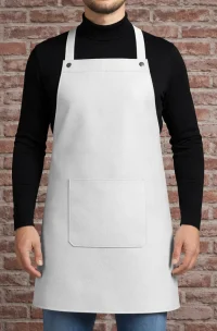 pechera de cuero blanca con bolsillo