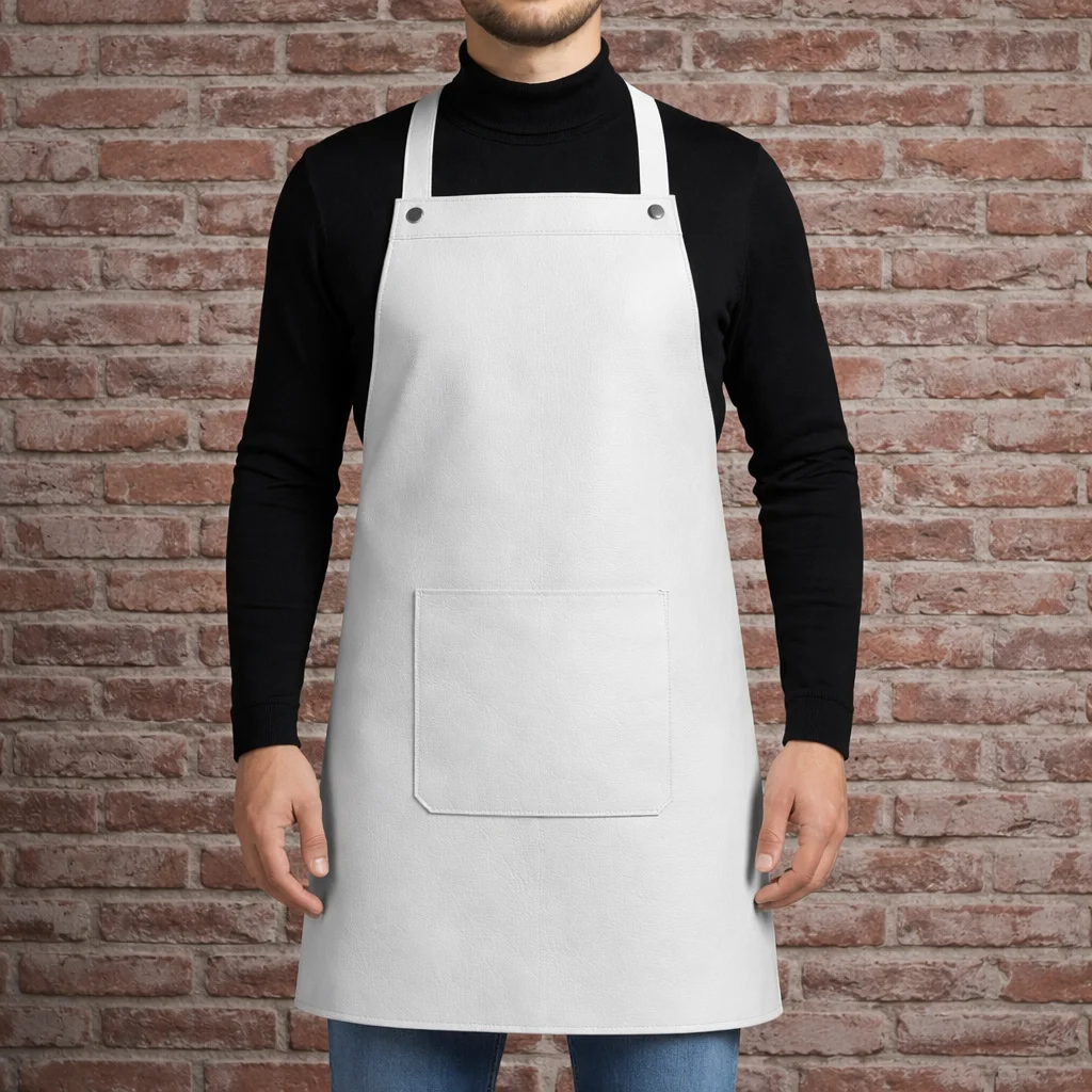 pechera-de-cuero-blanca pechera de cuero blanca con bolsillo