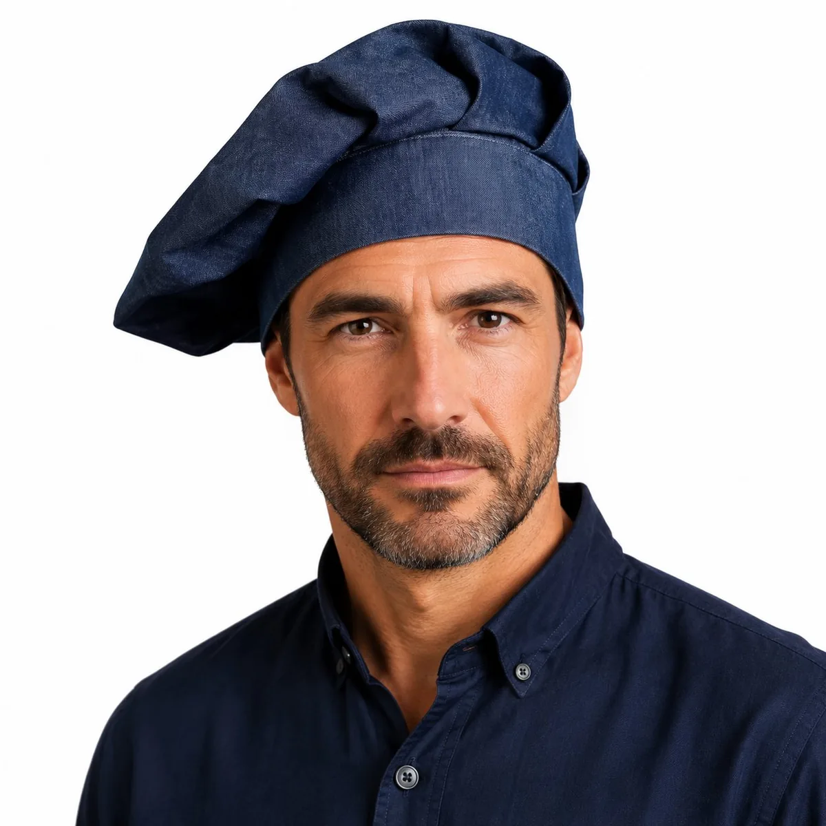 Gorro chef mezclilla azul marino cocina