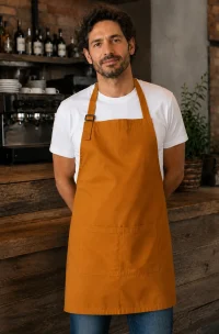 hombre con Delantal de Gabardina Curry Tostado de Mundo del delantal