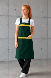 delantal bicolor para restaurantes color verde con amarillo