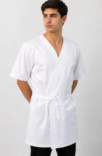 Delantal cruzado antifluido hombre, tipo kimono con amarre - Mundo del Delantal Chile