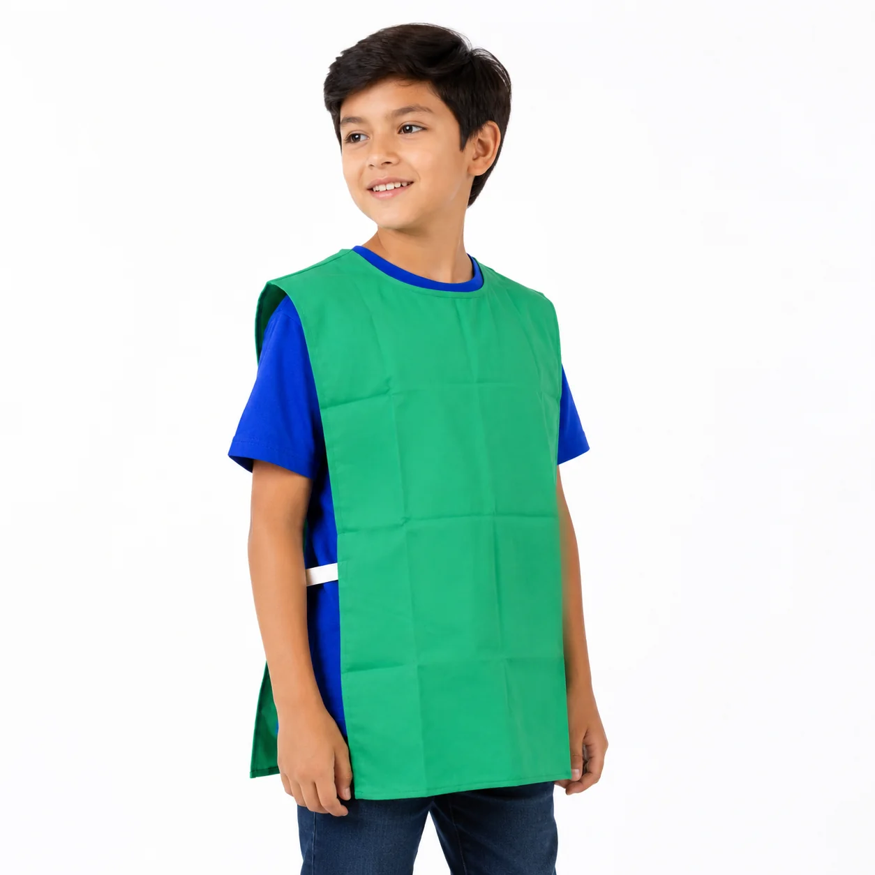 Peto deportivo niños verde, tela poliéster - Mundo del Delantal Chile